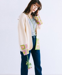 haco! | 【スザンヌさんコラボ】お財布、ハンカチ、あの頃の好きもちゃんと持っていってね！指差す方向に自信が持てるTWO-PIECE（１.カーディガン　２.ミニバッグ）by LOVE&PEACE PROJECT(カーディガン/ボレロ)