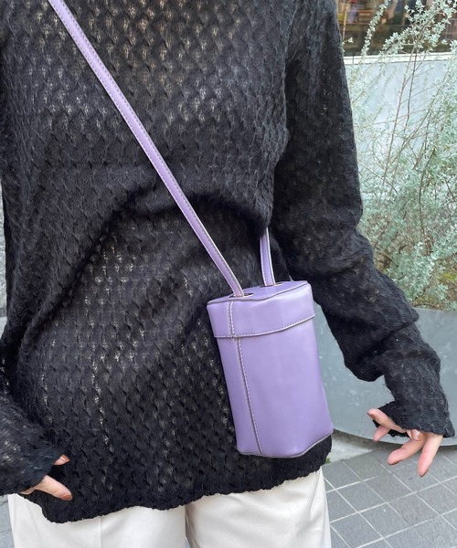 CAPRICIEUX LE'MAGE（カプリシューレマージュ）の「スクエアショルダーバッグ（ショルダーバッグ・レディース・ブラック/パープル/キャメル・FREE）」の7枚目の写真