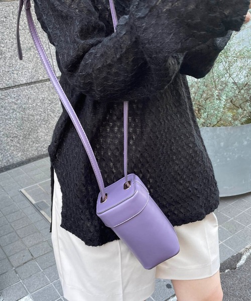 CAPRICIEUX LE'MAGE（カプリシューレマージュ）の「スクエアショルダーバッグ（ショルダーバッグ・レディース・ブラック/パープル/キャメル・FREE）」の8枚目の写真