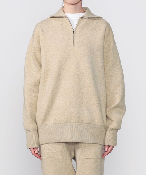 SCYEサイダブルフェイスハーフジップニットセータープルオーバー Scye（サイ）の「Scye | ダブルフェイスニット ハーフジッププル