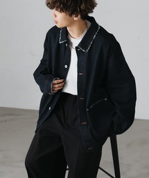 epnok | クラッシュデニムショートブルゾン(デニムジャケット)