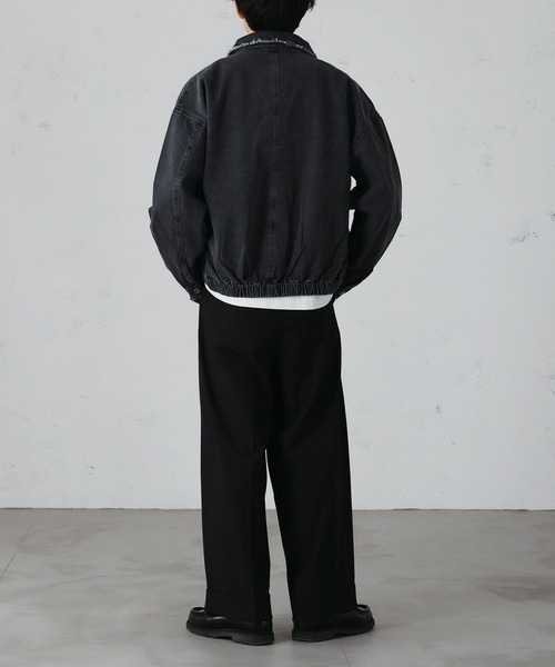 セール】クラッシュデニムショートブルゾン（デニムジャケット