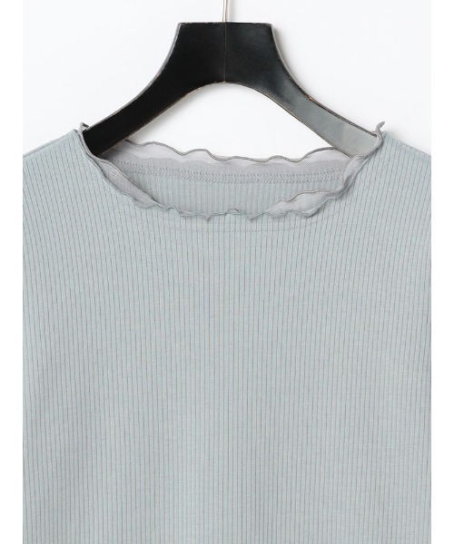 Perfect Suit FActory（パーフェクトスーツファクトリー）の「パワーネット付きテレコボートネック7分袖（ニット/セーター・レディース・サンドベージュ/ブルー/ホワイト・L/M/S）」の18枚目の写真