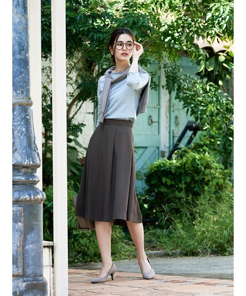 Perfect Suit FActory（パーフェクトスーツファクトリー）の「パワーネット付きテレコボートネック7分袖（ニット/セーター・レディース・サンドベージュ/ブルー/ホワイト・L/M/S）」の21枚目の写真