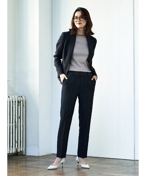 Perfect Suit FActory（パーフェクトスーツファクトリー）の「パワーネット付きテレコボートネック7分袖（ニット/セーター・レディース・サンドベージュ/ブルー/ホワイト・L/M/S）」の22枚目の写真