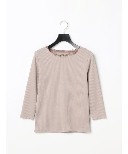 Perfect Suit FActory（パーフェクトスーツファクトリー）の「パワーネット付きテレコボートネック7分袖（ニット/セーター・レディース・サンドベージュ/ブルー/ホワイト・L/M/S）」の9枚目の写真