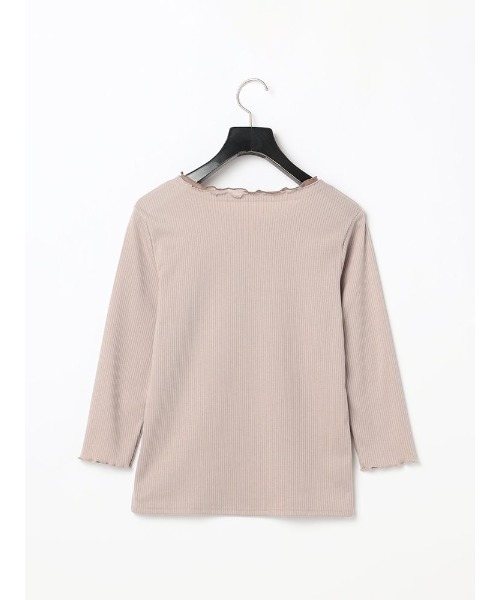 Perfect Suit FActory（パーフェクトスーツファクトリー）の「パワーネット付きテレコボートネック7分袖（ニット/セーター・レディース・サンドベージュ/ブルー/ホワイト・L/M/S）」の11枚目の写真