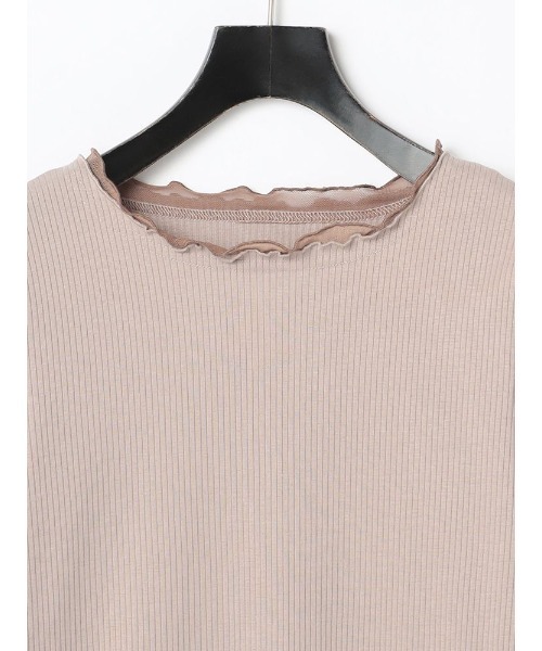 Perfect Suit FActory（パーフェクトスーツファクトリー）の「パワーネット付きテレコボートネック7分袖（ニット/セーター・レディース・サンドベージュ/ブルー/ホワイト・L/M/S）」の12枚目の写真