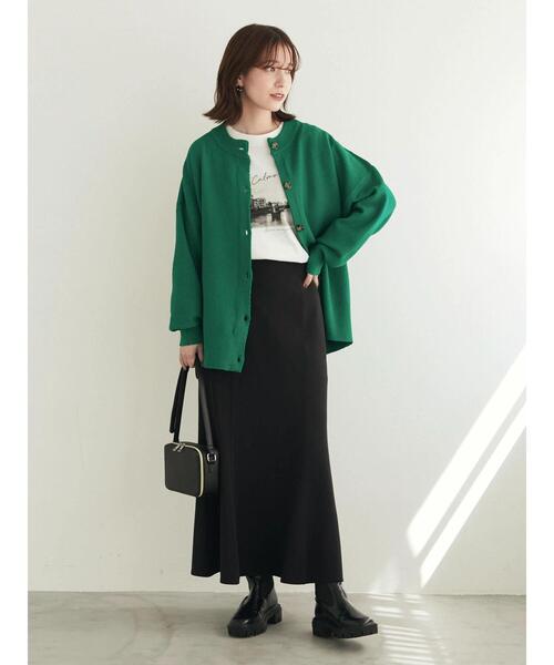 Green　Parks（グリーンパークス）の「かるい柄編みカーディガン（カーディガン/ボレロ・レディース・ブルー/ピンク/グリーン・FREE）」の4枚目の写真