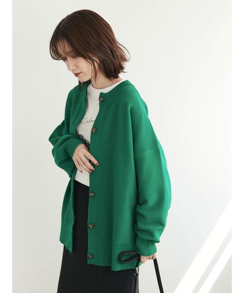 Green　Parks（グリーンパークス）の「かるい柄編みカーディガン（カーディガン/ボレロ・レディース・ブルー/ピンク/グリーン・FREE）」の7枚目の写真