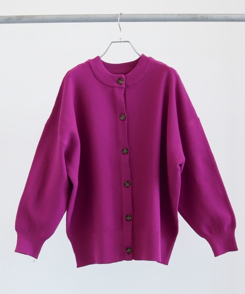 Green　Parks（グリーンパークス）の「かるい柄編みカーディガン（カーディガン/ボレロ・レディース・ブルー/ピンク/グリーン・FREE）」の3枚目の写真