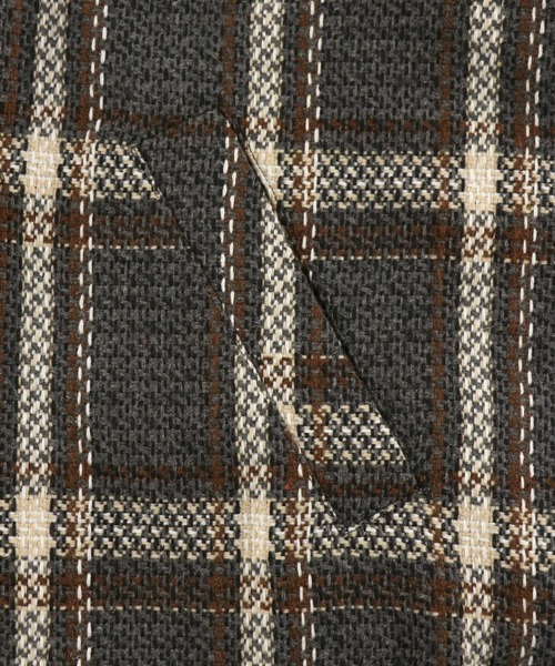 ALEXIA STAM（アリシアスタン）の「Tie Front Plaid Shirt Jacket/タイフロントプレイドシャツジャケット（シャツ/ブラウス・レディース・グレー/ベージュ・FREE）」の16枚目の写真