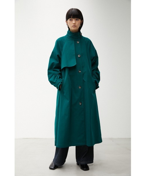 AZUL by moussy（アズールバイマウジー）の「STAND COLLAR TRENCH COAT Ⅱ/スタンドカラートレンチコートⅡ（トレンチコート・レディース・ダークグリーン/ブラック/ベージュ・SMALL/MEDIUM）」の6枚目の写真