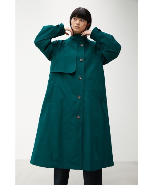 AZUL by moussy（アズールバイマウジー）の「STAND COLLAR TRENCH COAT Ⅱ/スタンドカラートレンチコートⅡ（トレンチコート・レディース・ダークグリーン/ブラック/ベージュ・SMALL/MEDIUM）」の4枚目の写真