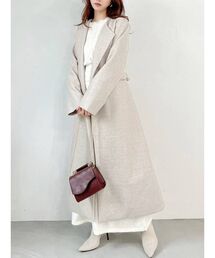 RESEXXY | ノーカラーロングコート(ノーカラーコート)