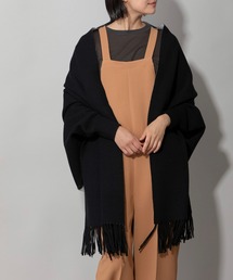 ダブルフェイスニットポンチョ