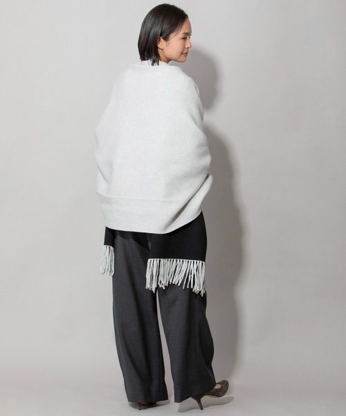Munich(ミューニック)の「ダブルフェイスニットポンチョ(ストール/ショール・レディース・ブラック/グレー/ベージュ・FREE)」の20枚目の写真
