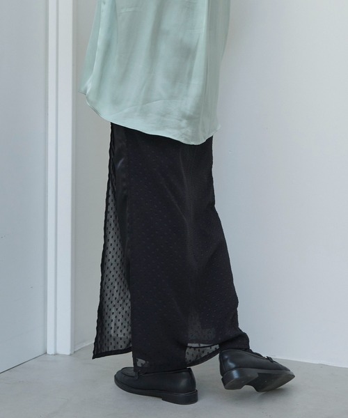 HANNE（アン）の「シフォンドビーレイヤードパンツ（スカート・レディース・ブラック・フリー）」の4枚目の写真