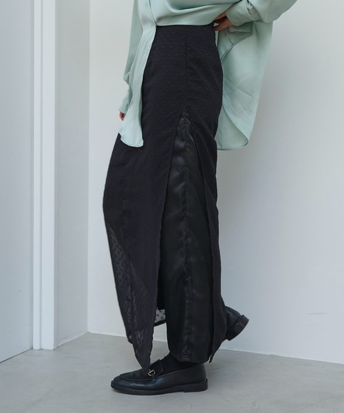 HANNE（アン）の「シフォンドビーレイヤードパンツ（スカート・レディース・ブラック・フリー）」の7枚目の写真