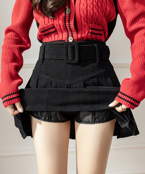 Jewelobe（ジュエローブ）の「コーデュロイベルト付きプリーツスカート（スカート・レディース・ブラック/ベージュ/ブラウン・S/M）」の18枚目の写真