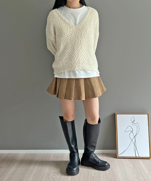 Jewelobe（ジュエローブ）の「コーデュロイベルト付きプリーツスカート（スカート・レディース・ブラック/ベージュ/ブラウン・S/M）」の12枚目の写真