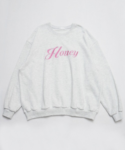 ARCHIVER（アーカイバ）の「【Bz】Honey刺繍裏毛ユニセックスBIGプルオーバー(RZ)（スウェット・レディース・ブラウン/ピンク/ブラック/グレー/オフホワイト・FREE）」の9枚目の写真