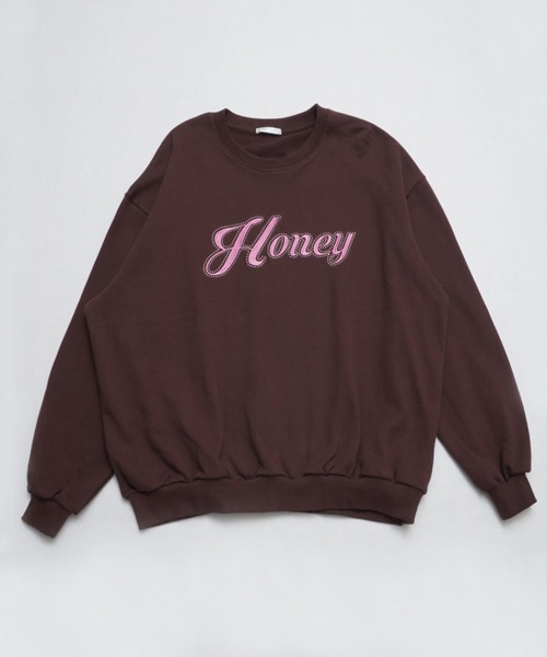 ARCHIVER（アーカイバ）の「【Bz】Honey刺繍裏毛ユニセックスBIGプルオーバー(RZ)（スウェット・レディース・ブラウン/ピンク/ブラック/グレー/オフホワイト・FREE）」の21枚目の写真