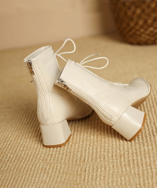 aimoha(アイモハ)の「ローヒール ショートブーツ(ブーツ・レディース・ベージュ/ブラック/オフホワイト・22.0cm/22.5cm/23.0cm/23.5cm/24.0cm/24.5cm)」の17枚目の写真