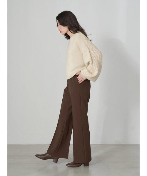 earth music&ecology（アースミュージックアンドエコロジー）の「ミドルゲージクルーニット（ニット/セーター・レディース・ブラック/ピンク/グリーン/アイボリー/ライトベージュ・FREE）」の12枚目の写真