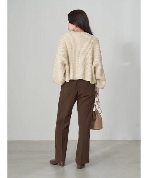 earth music&ecology（アースミュージックアンドエコロジー）の「ミドルゲージクルーニット（ニット/セーター・レディース・ブラック/ピンク/グリーン/アイボリー/ライトベージュ・FREE）」の13枚目の写真