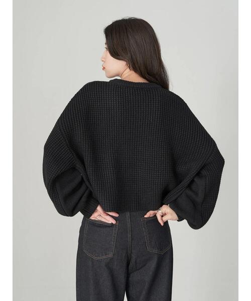 earth music&ecology（アースミュージックアンドエコロジー）の「ミドルゲージクルーニット（ニット/セーター・レディース・ブラック/ピンク/グリーン/アイボリー/ライトベージュ・FREE）」の15枚目の写真