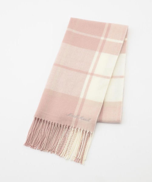 MISCH MASCH（ミッシュマッシュ）の「チェックマフラー（マフラー・レディース・ベビーピンク/グレイッシュベージュ/ライトブルー/ライトグレー・FREE）」の9枚目の写真