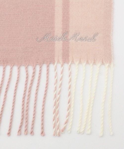 MISCH MASCH（ミッシュマッシュ）の「チェックマフラー（マフラー・レディース・ベビーピンク/グレイッシュベージュ/ライトブルー/ライトグレー・FREE）」の10枚目の写真