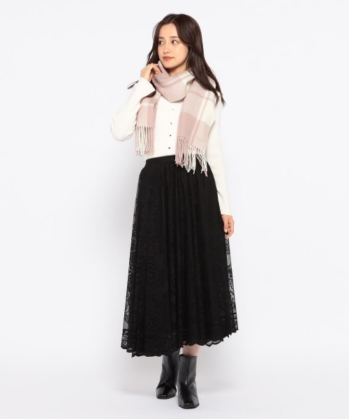 MISCH MASCH（ミッシュマッシュ）の「チェックマフラー（マフラー・レディース・ベビーピンク/グレイッシュベージュ/ライトブルー/ライトグレー・FREE）」の13枚目の写真