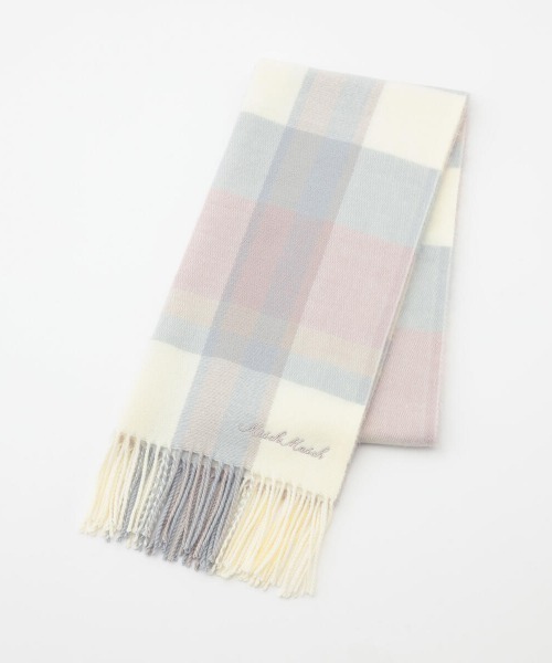 MISCH MASCH（ミッシュマッシュ）の「チェックマフラー（マフラー・レディース・ベビーピンク/グレイッシュベージュ/ライトブルー/ライトグレー・FREE）」の5枚目の写真