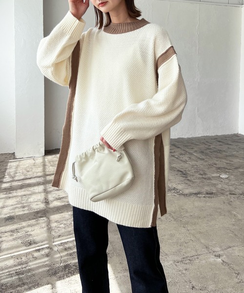 LIAN（リアン）の「バイカラーニットプルオーバー（ニット/セーター