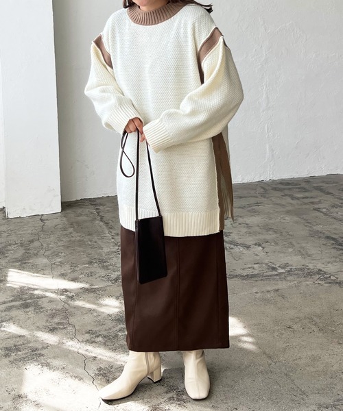 LIAN（リアン）の「バイカラーニットプルオーバー（ニット/セーター