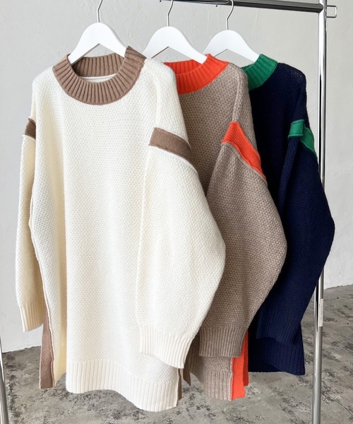 LIAN（リアン）の「バイカラーニットプルオーバー（ニット/セーター