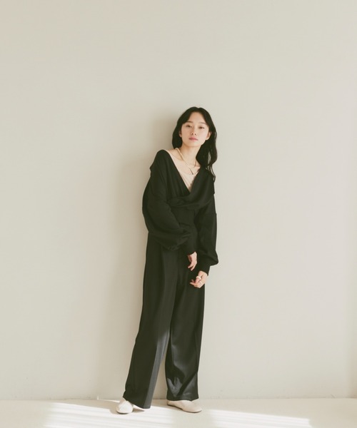 moi tytto（モイテュット）の「タックパンツ/低身長さん向けSサイズあり（その他パンツ・レディース・ベージュ/ナチュラル/ブラック・SMALL/MEDIUM）」の7枚目の写真