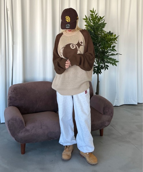 sedacle(セダクル)の「ラグランワッフルニット(ニット/セーター・メンズ・ブラック/ブラウン・MEDIUM/LARGE)」の8枚目の写真