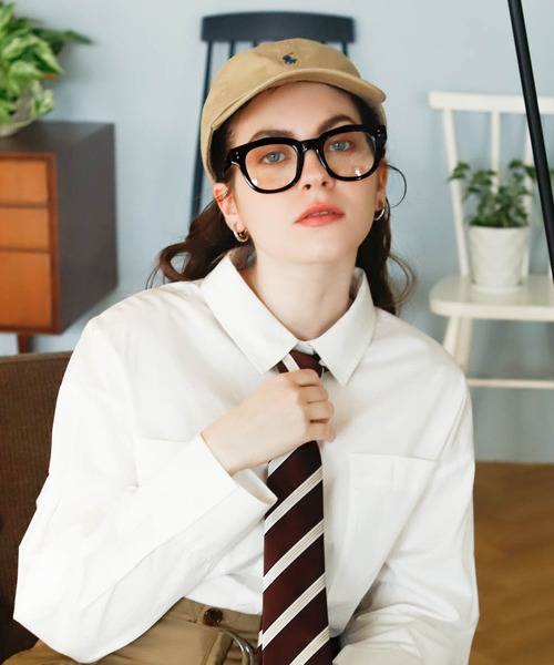 Birthday room（バースデイルーム）の「セミワイドフレーム伊達メガネ（メガネ・レディース・ブラック/ブラウン・FREE）」の3枚目の写真