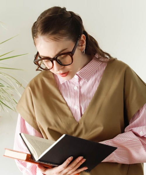 Birthday room（バースデイルーム）の「セミワイドフレーム伊達メガネ（メガネ・レディース・ブラック/ブラウン・FREE）」の4枚目の写真