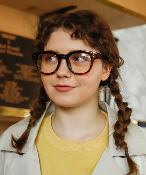 Birthday room（バースデイルーム）の「セミワイドフレーム伊達メガネ（メガネ・レディース・ブラック/ブラウン・FREE）」の9枚目の写真