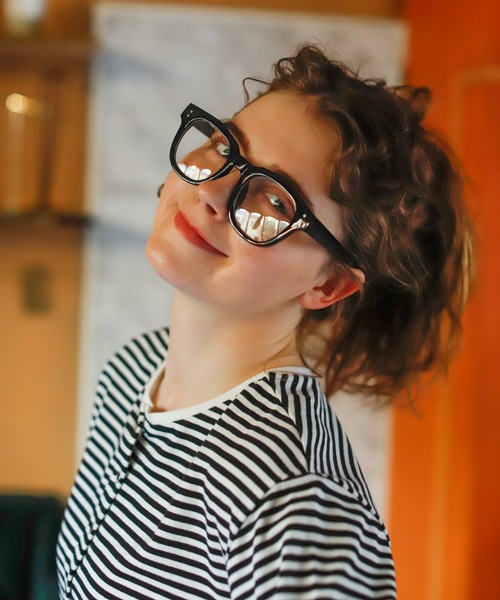 Birthday room（バースデイルーム）の「セミワイドフレーム伊達メガネ（メガネ・レディース・ブラック/ブラウン・FREE）」の14枚目の写真