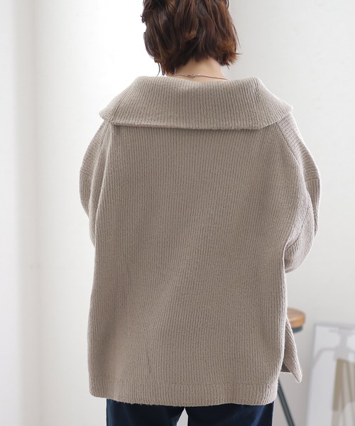 ElegChic（エレグシック）の「ハーフジップアップセーター（ニット/セーター・レディース・ブラック/バーガンディー/グレー・4L/M/XL）」の18枚目の写真