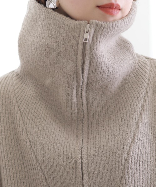 ElegChic（エレグシック）の「ハーフジップアップセーター（ニット/セーター・レディース・ブラック/バーガンディー/グレー・4L/M/XL）」の14枚目の写真
