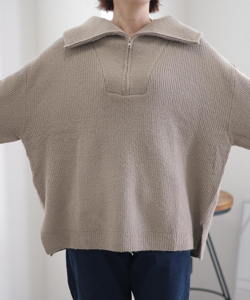 ElegChic（エレグシック）の「ハーフジップアップセーター（ニット/セーター・レディース・ブラック/バーガンディー/グレー・4L/M/XL）」の19枚目の写真