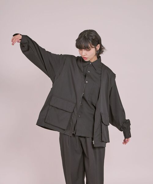 FFEIN(フェイン)の「【FFEIN(フェイン)】TR CARGO VEST / TR カーゴポケット ZIP ベスト(ベスト・メンズ・ライトグレー/チャコール/ブラック・MEDIUM/LARGE)」の18枚目の写真