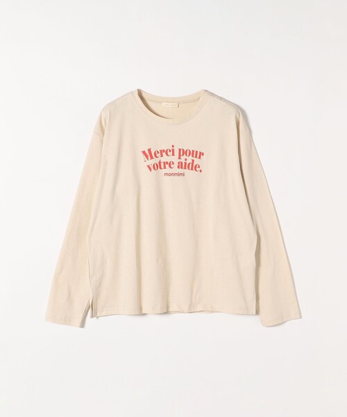 monmimi(モンミミ)の「【SHIPS any別注】MONMIMI:〈洗濯機可能〉 ロゴ プリント ロング TEE 23SS(Tシャツ/カットソー・レディース・ホワイト/ピンク/ベージュ・ONE SIZE)」の9枚目の写真