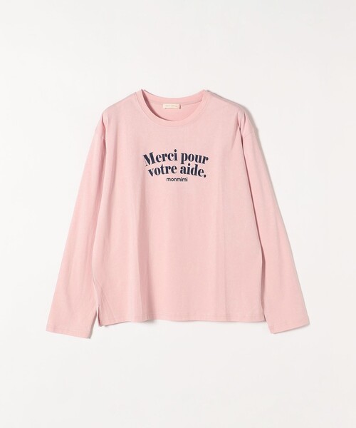 monmimi(モンミミ)の「【SHIPS any別注】MONMIMI:〈洗濯機可能〉 ロゴ プリント ロング TEE 23SS(Tシャツ/カットソー・レディース・ホワイト/ピンク/ベージュ・ONE SIZE)」の11枚目の写真